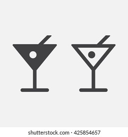 cocktail line icon, outline and solid vector logo, linear pictogram isolated on white, pixel perfect illustration