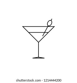 Cocktail line icon, outline vector sign, linear style pictogram isolated on white. Symbol, logo illustration. Editable stroke. Pixel perfect