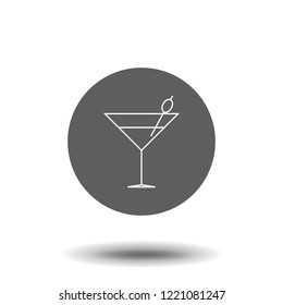Cocktail line icon, outline vector sign, linear style pictogram isolated on white. Symbol, logo illustration. Editable stroke. Pixel perfect