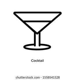 Cocktail line icon, outline vector sign, linear style pictogram isolated on white. Symbol, logo illustration. Editable stroke. Pixel perfect