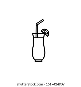 Cocktail line icon, outline vector sign, linear style pictogram isolated