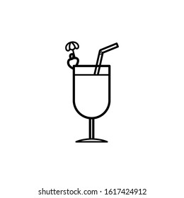 Cocktail line icon, outline vector sign, linear style pictogram isolated