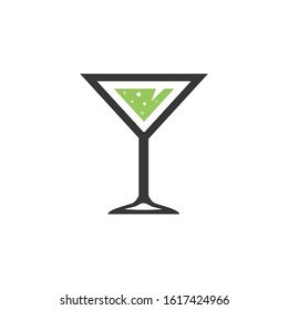 Cocktail line icon, outline vector sign, linear style pictogram isolated