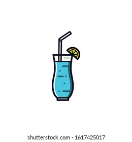 Cocktail line icon, outline vector sign, linear style pictogram isolated