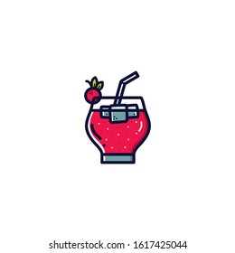 Cocktail line icon, outline vector sign, linear style pictogram isolated