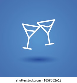 Cocktail Linie Symbol, Umriss Vektorgrafik.