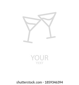 Cocktail line icon, outline vector illustration.