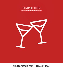 Cocktail line icon, outline vector illustration.