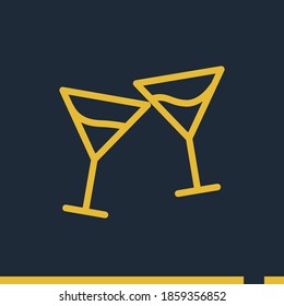 Cocktail line icon, outline vector illustration.