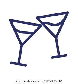 Cocktail line icon, outline vector illustration.
