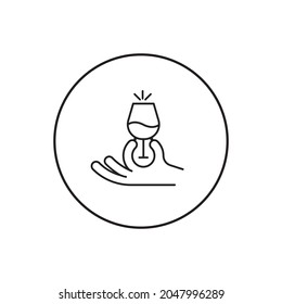 Cocktail line icon, outline vector sign