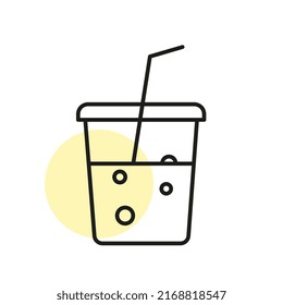 Cocktail line icon, outline vector sign, linear style pictogram isolated on white. Symbol, logo illustration. Editable stroke. Pixel perfect
