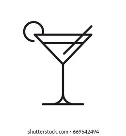Cocktail line icon, outline vector sign, linear style pictogram isolated on white. Martini symbol, logo illustration. Editable stroke. Pixel perfect graphics