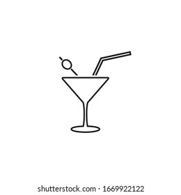 Cocktail line icon template. Vector illustration on white