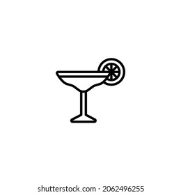 Cocktail Line Icon, Vector Template