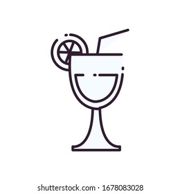Cocktail line style icon design, Alcohol drink bar beverage liquid menu surprise restaurant and celebration theme Vector illustration