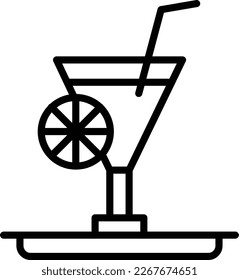 Cocktail Line Vector Icon Design
