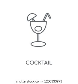 Cocktail linear icon. Cocktail concept stroke symbol design. Thin graphic elements vector illustration, outline pattern on a white background, eps 10.