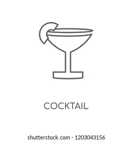 Cocktail linear icon. Cocktail concept stroke symbol design. Thin graphic elements vector illustration, outline pattern on a white background, eps 10.