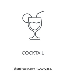 Cocktail linear icon. Cocktail concept stroke symbol design. Thin graphic elements vector illustration, outline pattern on a white background, eps 10.