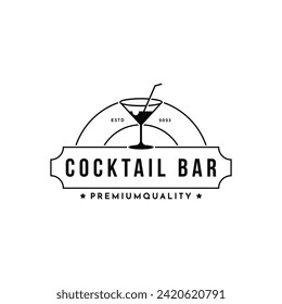 cocktail logo design concept vintage retro