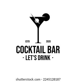 Cocktail Logo Design Template Inspiration, Vector Illustration.