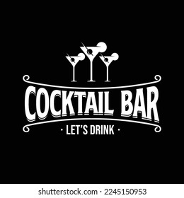 Cocktail Logo Design Template Inspiration, Vector Illustration.