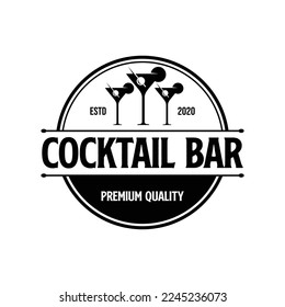 Cocktail Logo Design Template Inspiration, Vector Illustration.