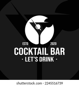 Cocktail Logo Design Template Inspiration, Vector Illustration.