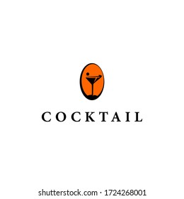 Cocktail Logo Design Vector Template