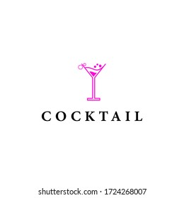Plantilla de vectores de diseño de logotipo de cóctel