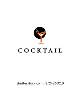 Cocktail Logo Design Vector Template