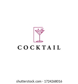 Cocktail Logo Design Vector Template