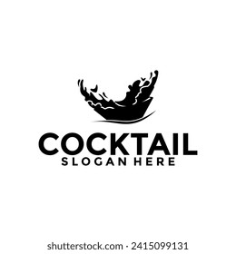 Cocktail logo design vector vintage. alcohol drink icon. cocktail glass vector retro design template