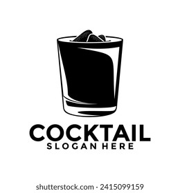 Cocktail Logo Design Vektorvintage. Alkohol trinken Symbol. Cocktail-Glas-Vektorgrafik-Design-Vorlage