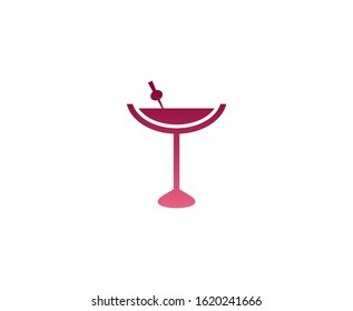 Cocktail logo glass martini vector 