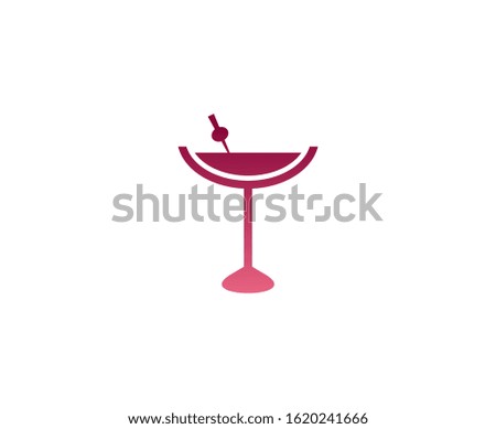 Cocktail logo glass martini vector 