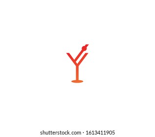 Cocktail logo glass vector icon 