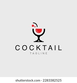 cocktail logo illustration vector design 