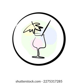 Aislamiento del logotipo de cóctel. Icono de beber verano