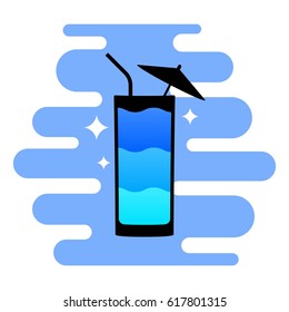 Cocktail logo on colored background. Alcohol drink vector icon