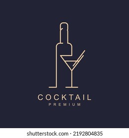 Cocktail Logo Cocktail Shaker Glass Martini Stock Vector (Royalty Free ...