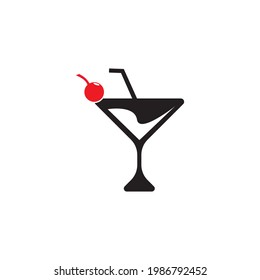 Ilustración del vector del logotipo de cóctel