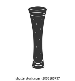 Cocktail Long Icon Silhouette Illustration. Beverage Alcohol Vector Graphic Pictogram Symbol Clip Art. Doodle Sketch Black Sign.