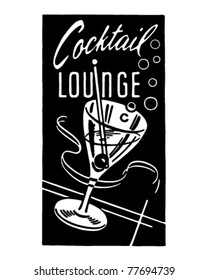 Cocktail Lounge 5 - Retro Ad Art Banner