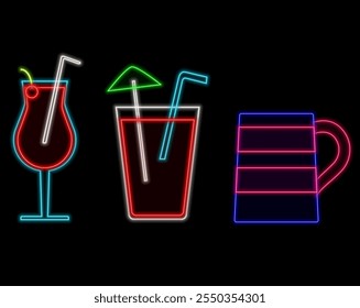 Cocktail lounge neon sign vector. Flamingo concept Design template neon sign, summer light banner, neon signboard, nightly bright advertising, light inscription. Vector Illustration.