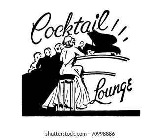 Cocktail Lounge - Retro Ad Art Banner