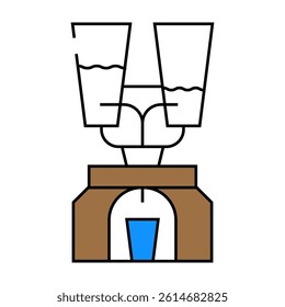 cocktail machine line icon vector. cocktail machine sign. isolated symbol illustration