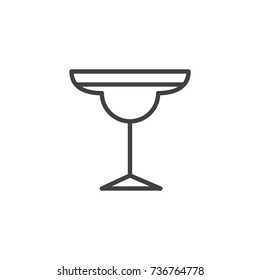 Cocktail margarita glass line icon, outline vector sign, linear style pictogram isolated on white. Symbol, logo illustration. Editable stroke