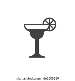 Cocktail margarita icon vector, filled flat sign, solid pictogram isolated on white. Symbol, logo illustration. Pixel perfect